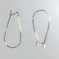 Brass Kidney Earwires gold color plated 33mm Sold By Bag