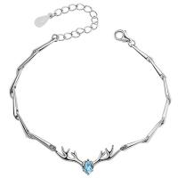 Cupronickel Bracelet, platinum color plated, for woman & with rhinestone, more colors for choice, Sold Per Approx 7.6 Inch Strand