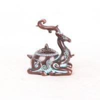 Traditional Ceramic Inserted Burner Incense Seat, Copper Alloy, plated, for home and office & durable, 150x95x170mm, Sold By PC