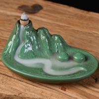 Backflow Incense Burner, Porcelain, plated, for home and office & durable, 160x65mm, Sold By PC