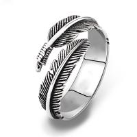 Zinc Alloy Cuff Finger Ring Feather plated Adjustable & for man Sold By PC