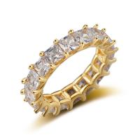 Cubic Zirconia Micro Pave Brass Ring plated & micro pave cubic zirconia 5.10mm Sold By PC