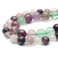 Fluorit Perlen, Buntes Fluorit, rund, poliert, DIY & verschiedene Größen vorhanden, farbenfroh, verkauft von Strang