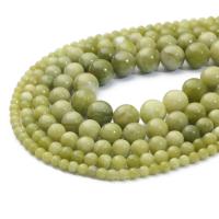 Abalorios de Jade, Jade sureño, Esférico, pulido, Bricolaje & diverso tamaño para la opción, verde, Vendido por Sarta