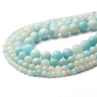 Natural Amazonite Beads, ​Amazonite​, Round, polished, DIY & different size for choice, blue, Sold By Strand