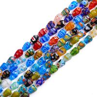 Millefiori Slice Lampwork Beads Millefiori Lampwork Teardrop polished DIY mixed colors Sold By Strand