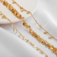 Iron Jewelry Chain gold color plated DIY Sold By Strand
