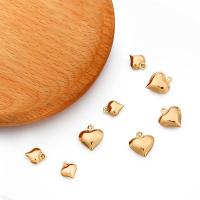 Brass srdce přívěsky, Mosaz, barva pozlacený, DIY & různé velikosti pro výběr, zlato, nikl, olovo a kadmium zdarma, 5PC/PC, Prodáno By PC