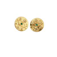 Brass Stud Earring gold color plated fashion jewelry & micro pave cubic zirconia & for woman golden nickel lead & cadmium free Sold By Pair