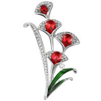 Tibetan Style Brooches, with Rhinestone, enamel, more colors for choice, 32x57mm, Sold By PC