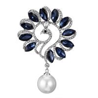 Zinc Alloy Brooches Glass with Plastic Pearl & Zinc Alloy with rhinestone Sold By PC