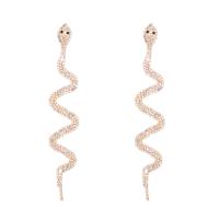 Rhinestone Earring Zinc Alloy Snake plated for woman & with rhinestone Sold By Pair