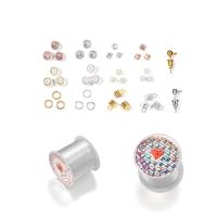 Vidrio Conjunto de hallazgos de joyas, con Plástico, chapado, Bricolaje, más colores para la opción, 130x70x20mm, Vendido por Set