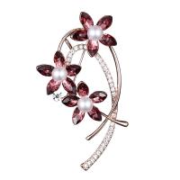 Zinc Alloy Brooches Glass with pearl & Zinc Alloy with rhinestone Sold By PC