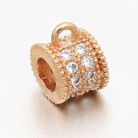 Brass Bail Beads, plated, micro pave cubic zirconia, more colors for choice, 3mmuff0c7x5mm, Sold By PC