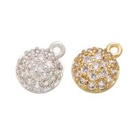 Cubic Zirconia Micro Pave Brass Pendant, plated, micro pave cubic zirconia, more colors for choice, 8x10mm, Sold By PC