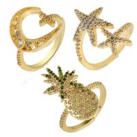 Brass Finger Ring, plated, with rhinestone, more colors for choice, 21x21mmuff0c21x19mmuff0c20x21mm, Sold By PC