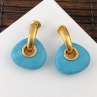 Turquoise Earring Zinc Alloy with turquoise plated Sold By PC