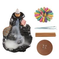 Backflow Incense Burner Porcelain plated for home and office & durable black Sold By PC