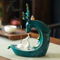 Backflow Incense Burner, Porcelain, plated, for home and office & durable & different styles for choice, more colors for choice, 190x100x230mm, Sold By PC