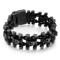 Titanium Steel Bracelet & Bangle, gun black plated, different size for choice & for man, Sold By Strand
