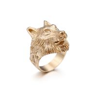 Titanium Steel Finger Ring Wolf plated & for man Sold By PC