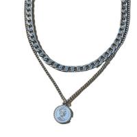 Mode-Multi-Layer-Halskette, Titanstahl, plattiert, für Frau & Multi-Strang, keine, verkauft von Strang