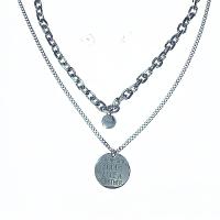 Mode-Multi-Layer-Halskette, Titanstahl, mit Legierung, 2 Stück & für Frau & Multi-Strang, Länge:ca. 21-50 cm, verkauft von setzen