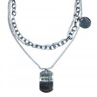 Multi Layer Necklace, Titanium Steel, Unisex & with letter pattern, Sold Per Approx 21-50 cm Strand