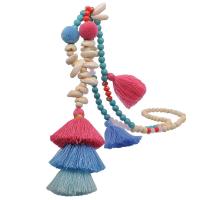 Turquoise trui Chain Necklace, Hout, met turkoois & Polyester & Schelp, Bohemien stijl & voor vrouw, meer kleuren voor de keuze, Per verkocht Ca 33.85 inch Strand