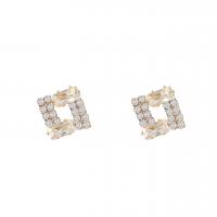 Zinc Alloy Stud Earring plated fashion jewelry & for woman & with rhinestone gold nickel lead & cadmium free Sold By Pair