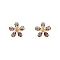Brass Stud Earring plated fashion jewelry & for woman gold nickel lead & cadmium free Sold By Pair