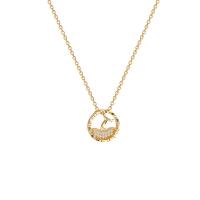 Stainless Steel Jewelry Necklace, plated, fashion jewelry & for woman & with cubic zirconia, gold, 380x52mm, Sold By Strand