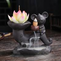 Backflow Incense Burner, Porcelain, plated, for home and office & durable, more colors for choice, 135x130x90mm, Sold By PC