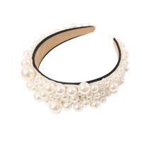 Hair Bands, Cloth, with Plastic Pearl, handmade & for woman, white, 165x150mm, Sold By PC