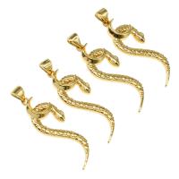 Brass Jewelry Pendants Snake gold color plated micro pave cubic zirconia nickel lead & cadmium free Approx 3mm Sold By PC