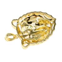 Цирконий Micro Pave латунь подвеска, Латунь, плакирован золотом, инкрустированное микро кубического циркония, Много цветов для выбора, не содержит никель, свинец, 44x37x15mm, отверстие:Приблизительно 6mm, продается PC
