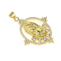 Cubic Zirconia Micro Pave Brass Pendant Ellipse gold color plated micro pave cubic zirconia nickel lead & cadmium free Approx 3mm Sold By PC