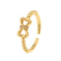 Cubic Zircon Brass δάχτυλο του δακτυλίου, Ορείχαλκος, χρώμα επίχρυσο, διαφορετικά στυλ για την επιλογή & μικρο ανοίξει κυβικά ζιρκονία & για τη γυναίκα, Sold Με PC
