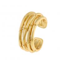 Cubic cirkónium Brass Finger Ring, Sárgaréz, arany színű aranyozott, különböző stílusokat a választás & mikro egyengetni cirkónia & a nő, Által értékesített PC