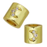 Brass Beads plated durable & micro pave cubic zirconia gold nickel lead & cadmium free Sold By Lot