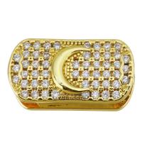 Brass Slide Charm plated durable & micro pave cubic zirconia gold nickel lead & cadmium free Sold By Lot