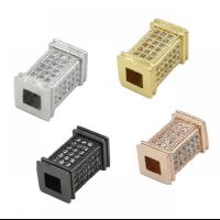 Perles cubes en laiton zircon Micro Pave, Placage, pavé de micro zircon, plus de couleurs à choisir, 12x6.50mm, Vendu par PC
