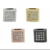 Cubic Zirconia Micro Pave Brass Beads, plated, micro pave cubic zirconia, more colors for choice, 9mm, Sold By PC