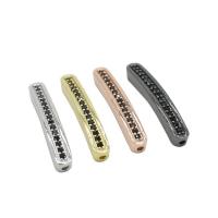 Cubic Zirconia Micro Pave Brass Beads, plated, micro pave cubic zirconia, more colors for choice, 32x4.50mm, Sold By PC
