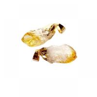 Quartz Necklace, Citrine, fashion jewelry, yellow, 25mm, Sold By PC