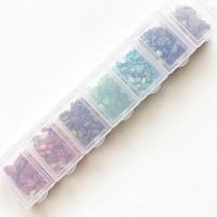 Gemstone Chips, Natural Stone, handmade, no hole, multi-colored, 3-5mmuff0c5-7mm, Sold By Box