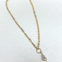 Natural Freshwater Pearl Necklace Zinc Alloy with Freshwater Pearl plated golden 500mm Length 50 cm Sold By PC