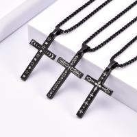 Titanium Steel Necklace, plated, black, 46x17mmuff0c3x600mm, Sold By PC