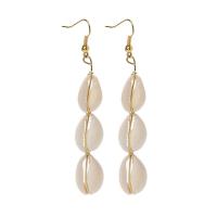 Zinc Alloy Drop Earrings with Shell plated 45mm Sold By Pair